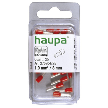 Haupa 270804/25 HTI - 1/8 końc. tulejkowa izol czerwona