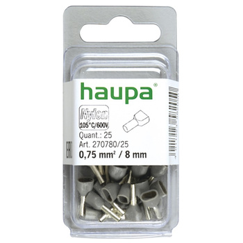 Haupa 270780/25 Twin-końcówka tulejkowa 0,75/8 szara