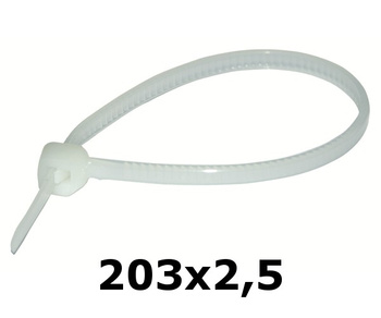 HOK  203 x 2,5 mm opaska kablowa  biała* 100szt