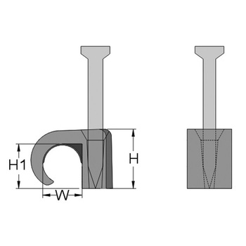 Uchwyt mocujący flop 14-20 szary z gwoździem 44 mm 50szt