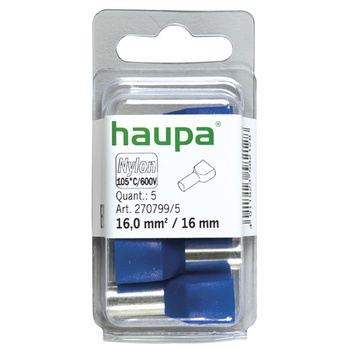 Haupa 270799/5 Twin-końcówka tulejkowa 16/16 niebieska