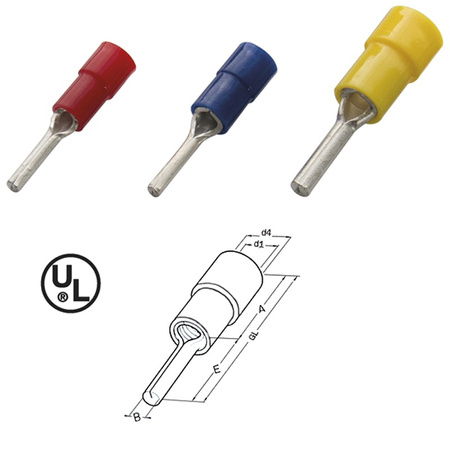 Końcówka igiełkowa izol.  0,25 - 1,5 mm* 100szt