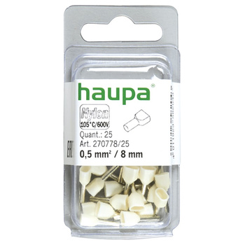 Haupa 270778/25 Twin-końcówka tulejkowa 0,5/8 biała