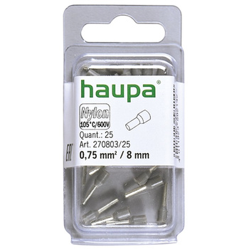 Haupa 270803/25 HTI - 0,75/8 końc. tulejkowa izol szare