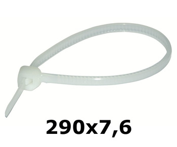 HOK  290 x 7,6 mm opaska kablowa  biała* 100szt