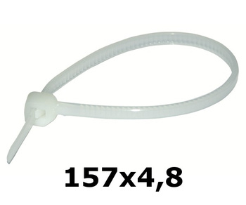 HOK  157 x 4,8 mm opaska kablowa Biała 100szt