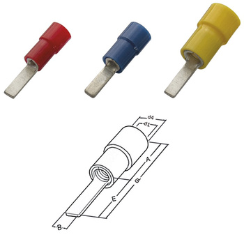 Końcówka igiełkowa płaska izol. .  0,5-1,0 mm*100szt