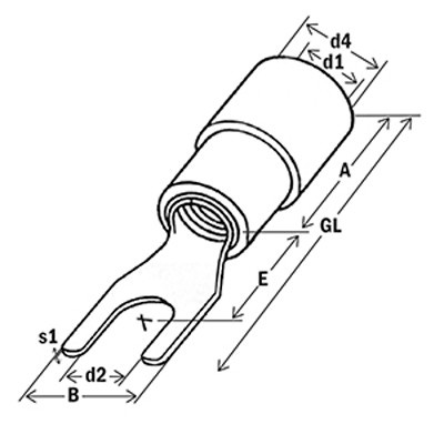 Końcówki widełkowe izol.   0,25-1,5 M3*100szt