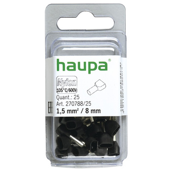 Haupa 270788/25 Twin-końcówka tulejkowa 1,5/8 czarna