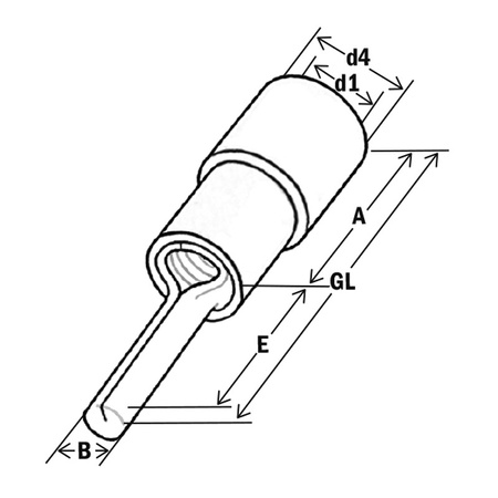 Końcówka igiełkowa izol.  0,25 - 1,5 mm* 100szt