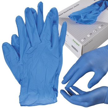 Haupa 393104 Nitril rękawice ochronne, niebieskie, duże