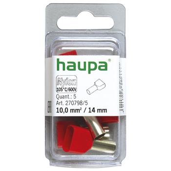 Haupa 270798/5 Twin-końcówka tulejkowa 10/14 czerwona