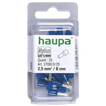 Haupa 270810/25 HTI - 2,5/8 końc. tulejkowa izol niebieska