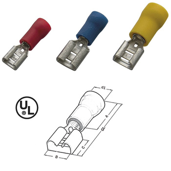 Nasuwka izol. 0,5-1,0/6,3x0,8 PVC czerwona 100szt