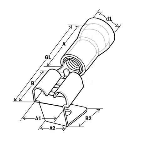 Nasuwka izol. z odgałęzieniem 0,5-1,0/6,3x0,8 PVC czerwona 100szt