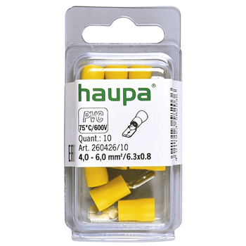 Haupa 260426/10 Wsuwka izol. 4,0-6/0,8x6,3x0,8 PVC niebieska