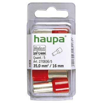 Haupa 270836/5 HTI-końcówka tulejkowa izol 35/16 czerwona