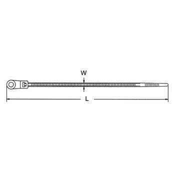 Opaska kablowa  2,5 x 100 mm z oczkiem* 100szt