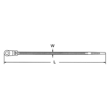 Opaska kablowa  205x4,2 mm z oczkiem biała * 100szt