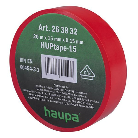 Taśma izolacyjna VDE 15 mm x 20 m czerwona 10szt