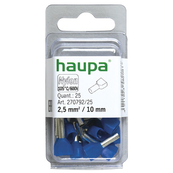 Haupa 270792/25 Twin-końcówka tulejkowa 2,5/10 niebieska