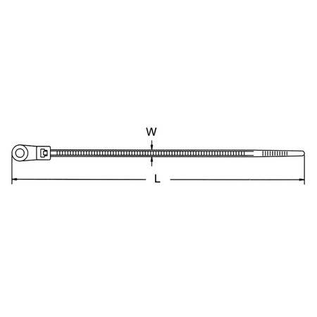 Opaska kablowa  170x3,7 mm z oczkiem biała * 100szt