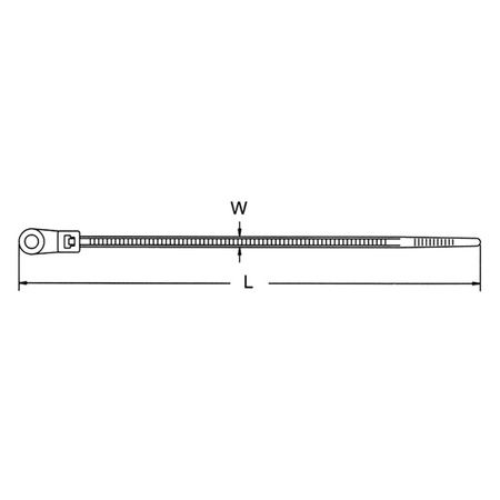 Opaska kablowa  2,5 x 100 mm z oczkiem* 100szt