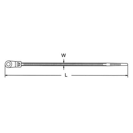 Opaska kablowa  300x4,8 mm z oczkiem biała * 100szt