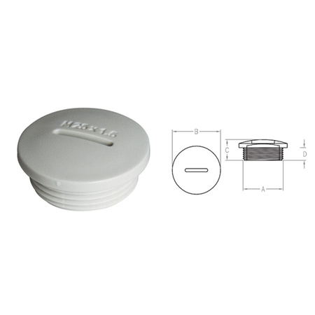 Zaślepka  M12 jasno szara 100szt