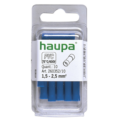 Złączka doczołowa izol. 1,5-2,5 mm PVC niebieska 100szt