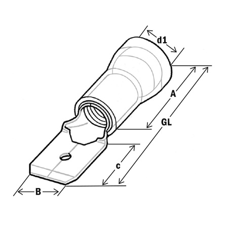 Wsuwka izol.  0,5-1,0 / 6,3x0,8* 100szt