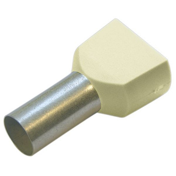 Twin  końcówki tulejkowe 10/14 kość słoniowa 100szt