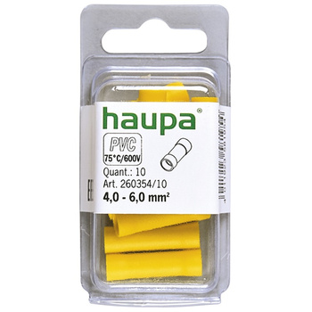Haupa 260354/10 Złączka doczołowa izol. 4,0-6 mm PVC żółta