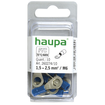Haupa 260274/10 Końcówka oczkowa izol. DIN 1,5-2,5 M 6*