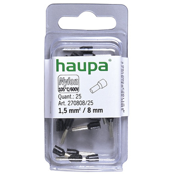 Haupa 270808/25 HTI - 1,5/8 końc. tulejkowa izol czarna